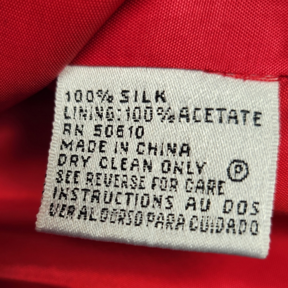 KASPER A.S.L. RED 100% SILK SKIRT SUIT SIZE 10 BRAND NEW WITH TAGS - Picture 7 of 11